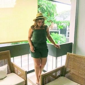 Yuki buttons medium forest green 100% linen 2 piece set